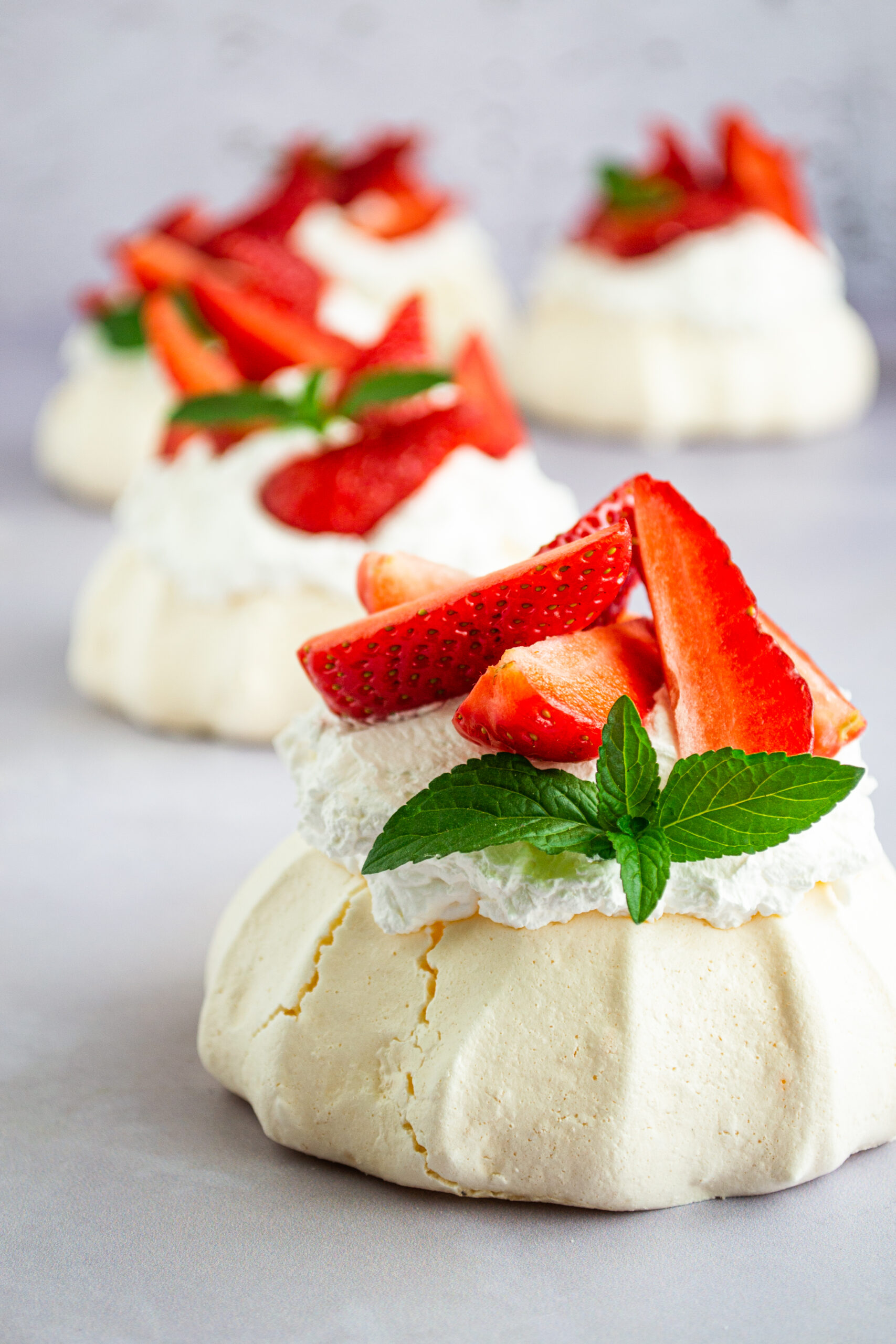 Strawberry Lemon Pavlova Nests
