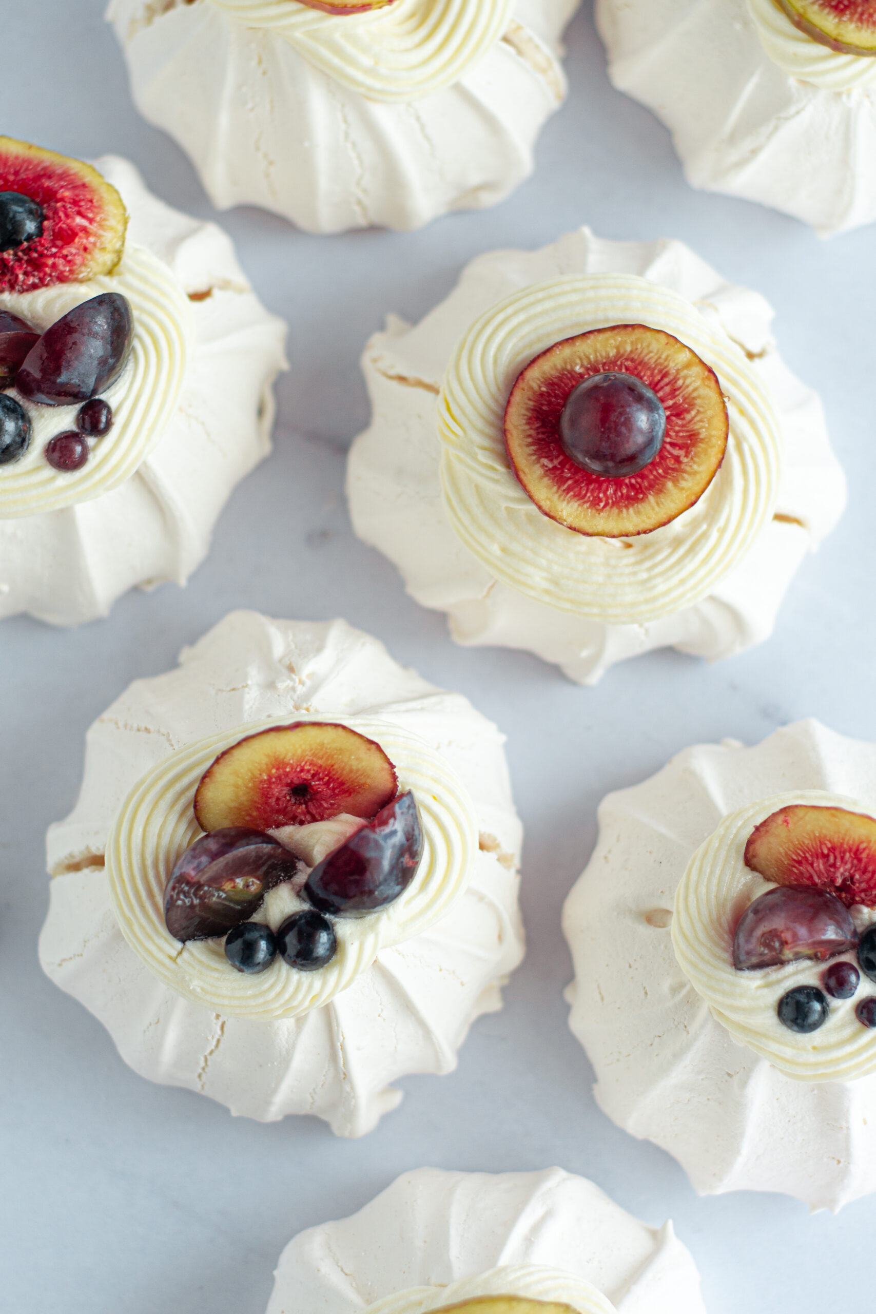 Grapes & Cream Pavlova Nests